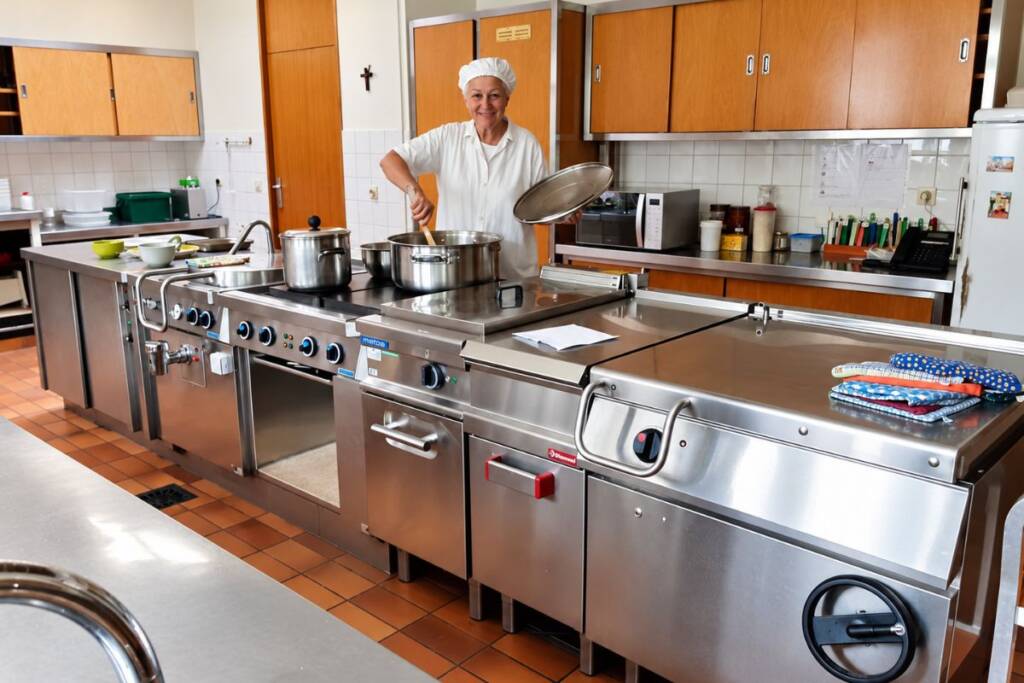 Abbaye de Soleilmont - Une journée de travail - cuisine