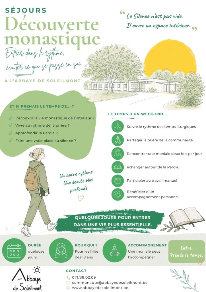 Proposition spéciale de séjour à l'Abbaye de Soleilmont - Découverte monastique